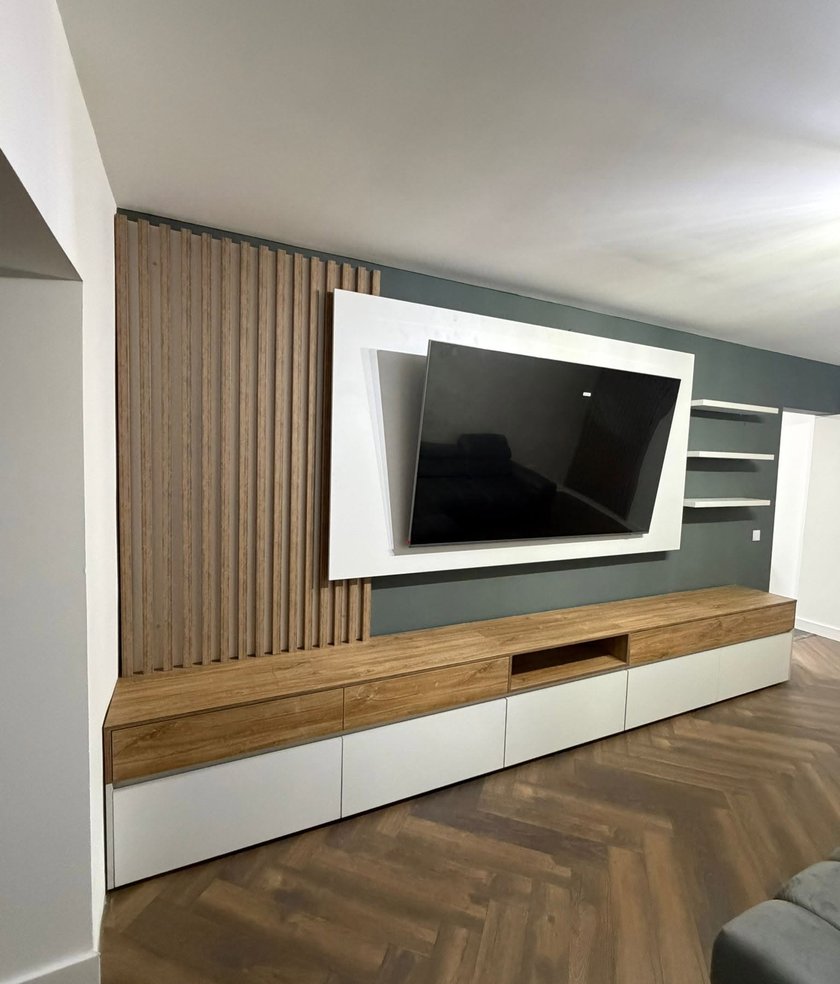 Mobilă living la comandă realizată de Damasc Home